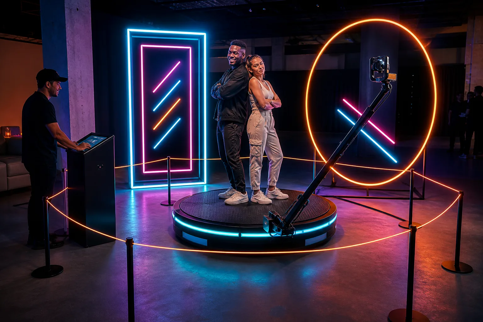 Neon 360 Booth deneyimi için konsept görsel