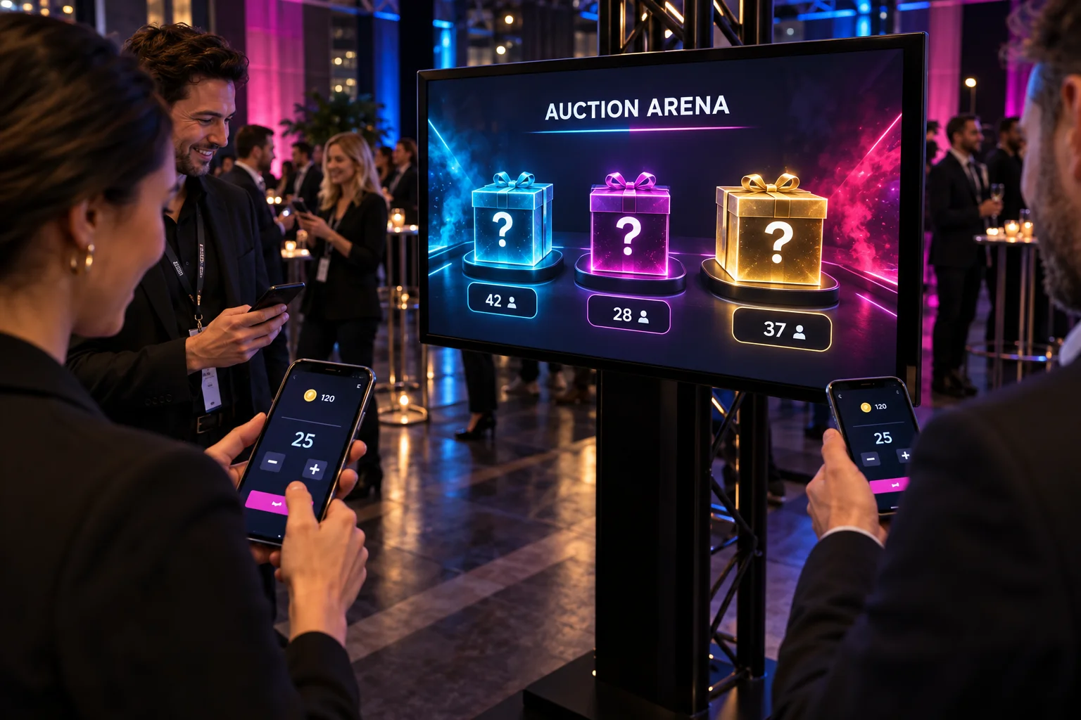 Auction Arena interaktif deneyim görseli