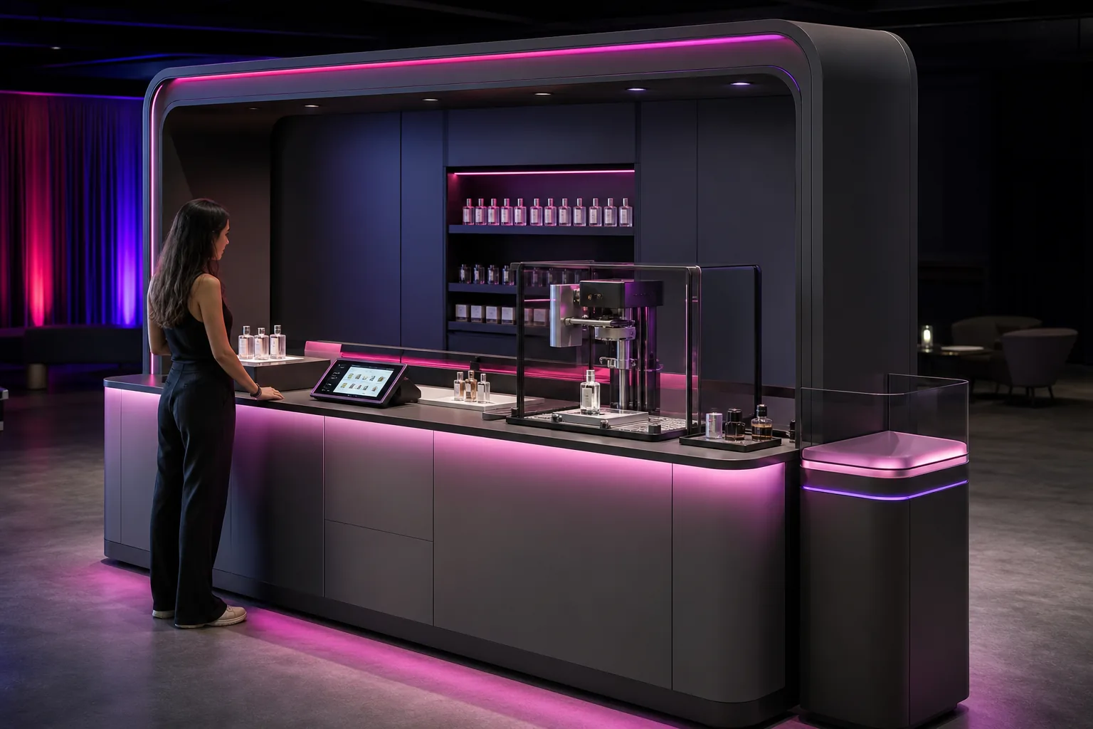 Custom Fragrance Label Station interaktif deneyim görseli