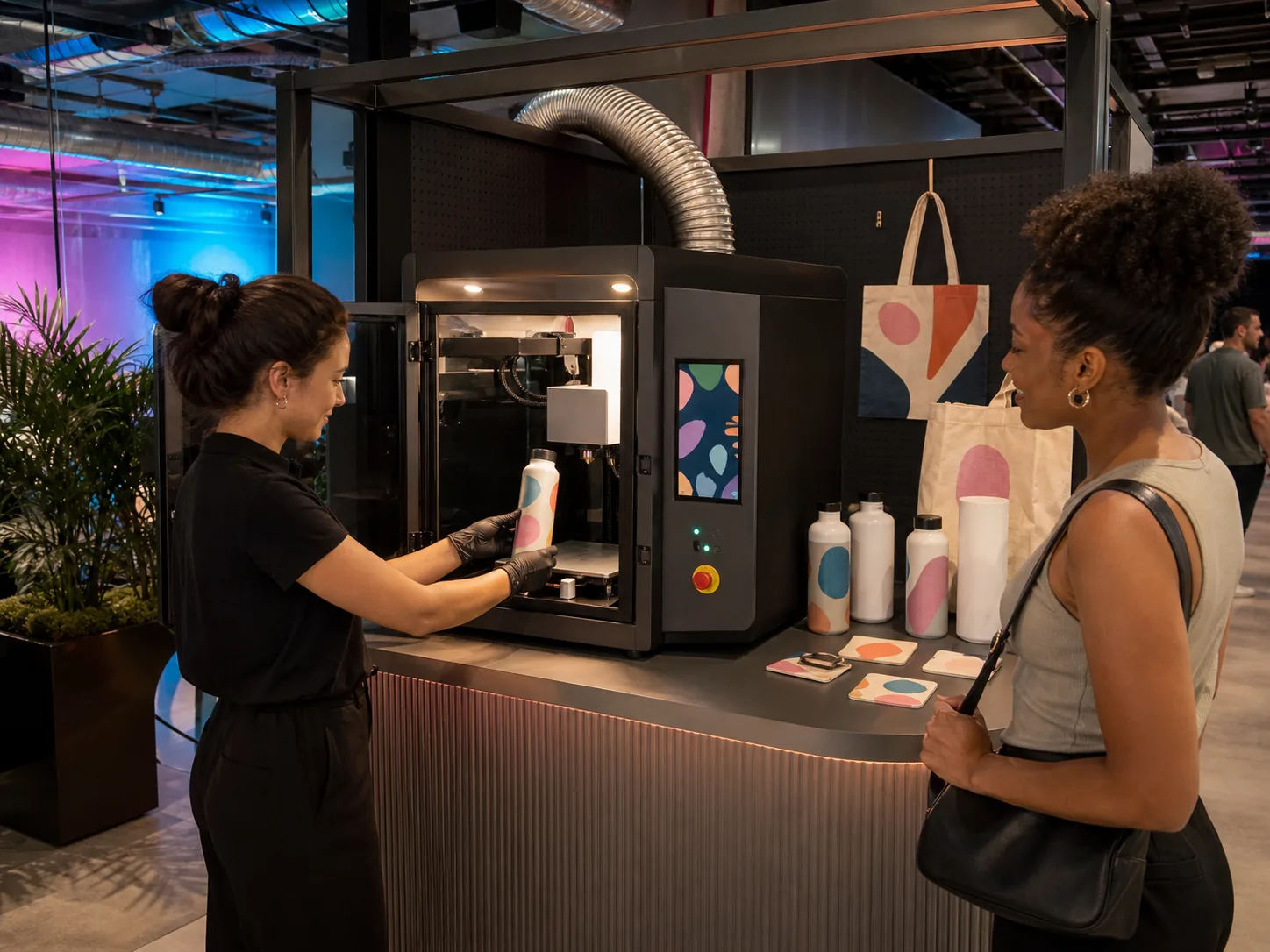 Product Personalization Station interaktif deneyim görseli