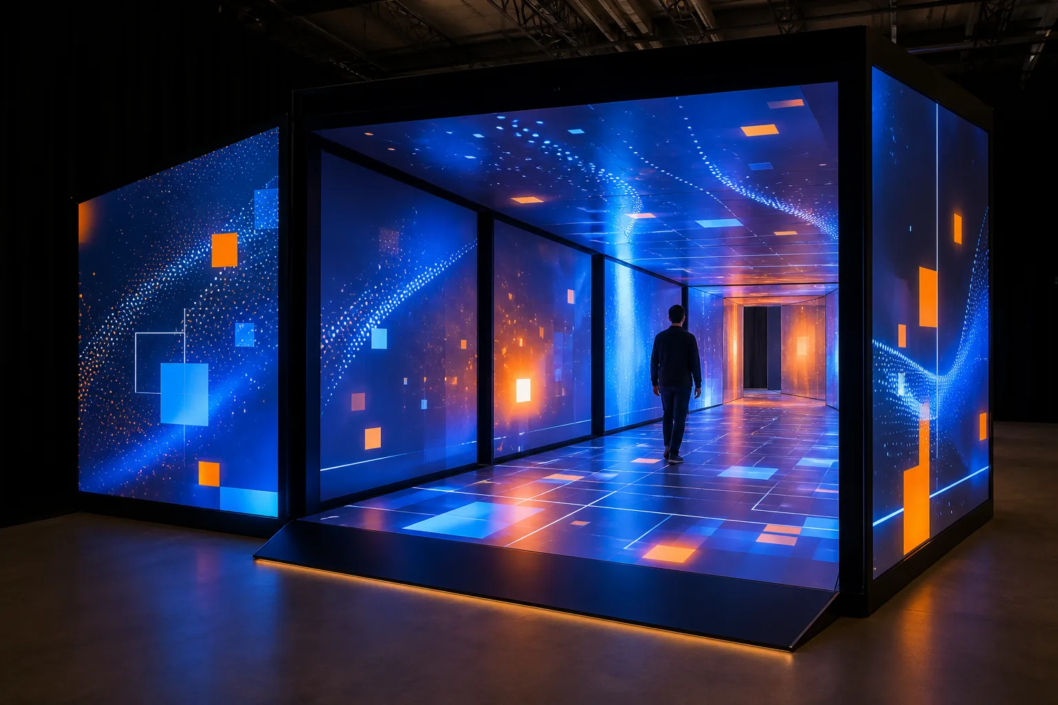 Projection Mapping Tunnel interaktif deneyim görseli