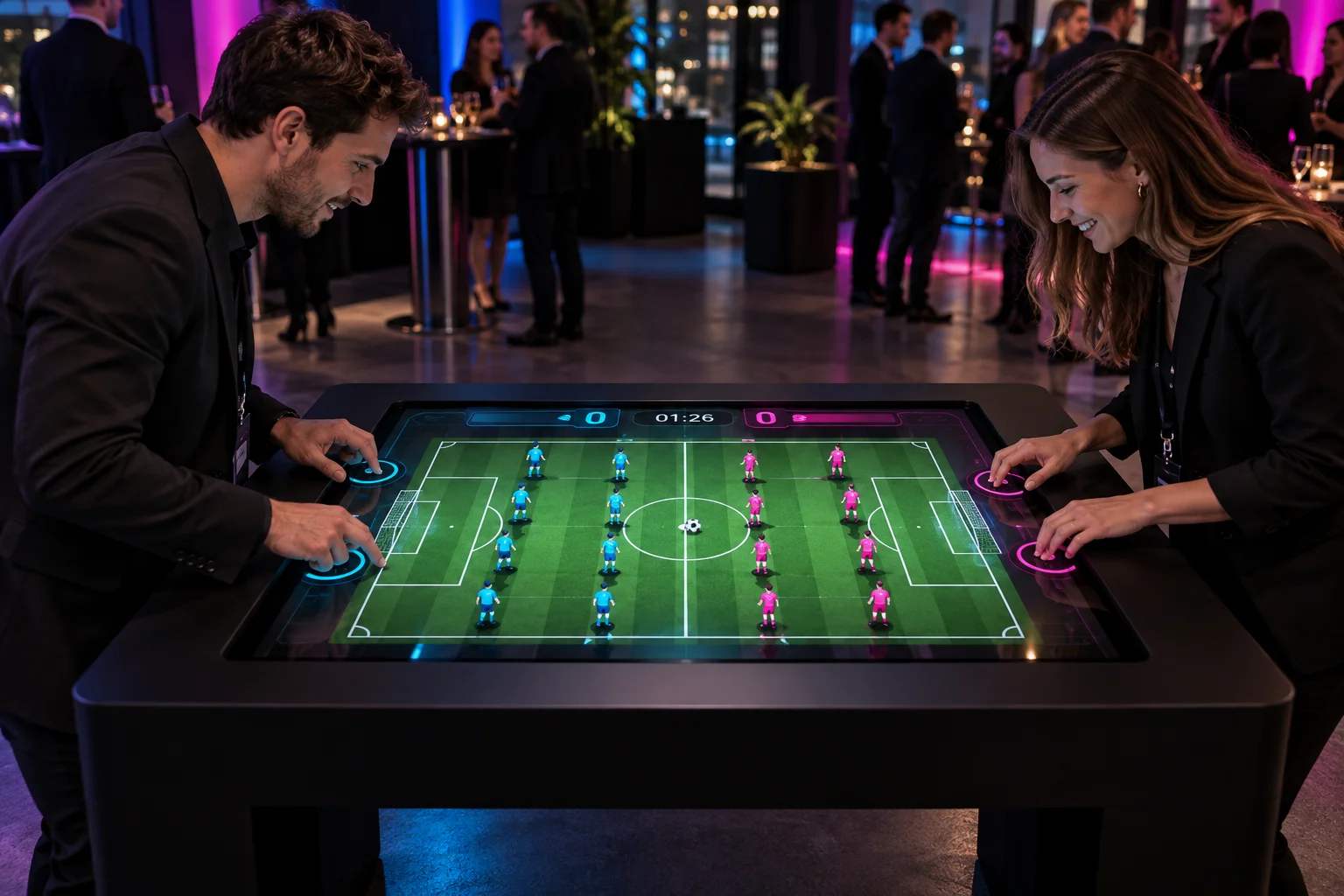 Touch Table Football interaktif deneyim görseli