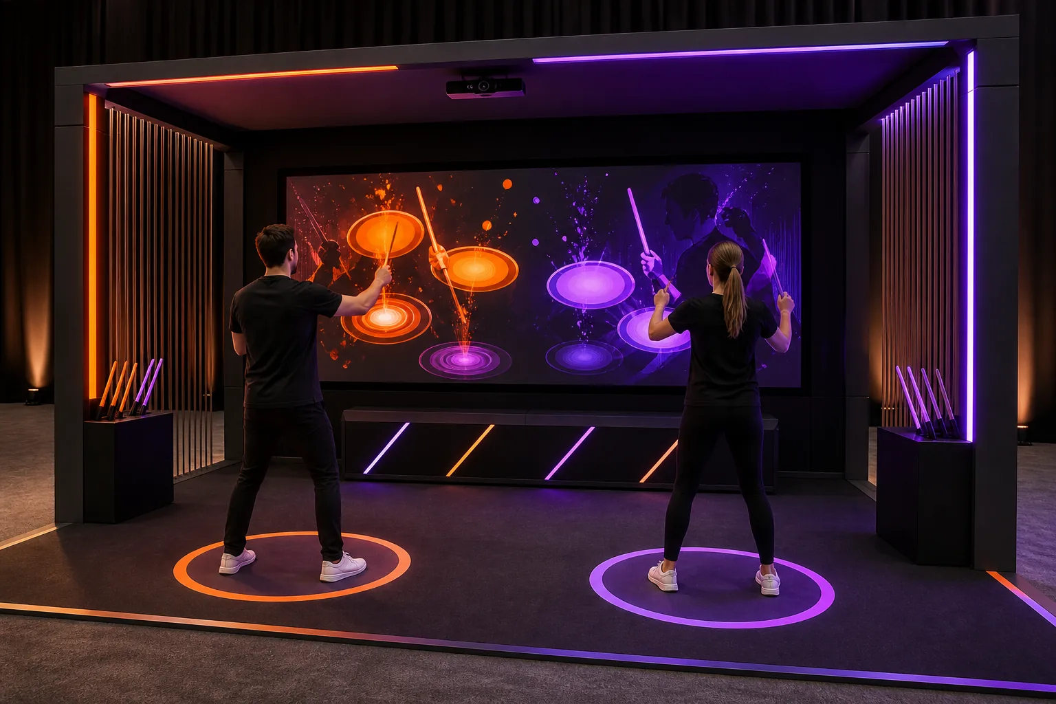 Virtual Drumming Game interaktif deneyim görseli