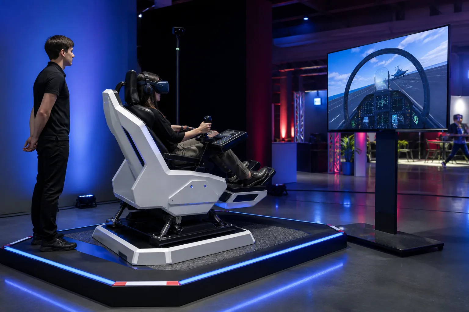 VR Flight Simulator interaktif deneyim görseli