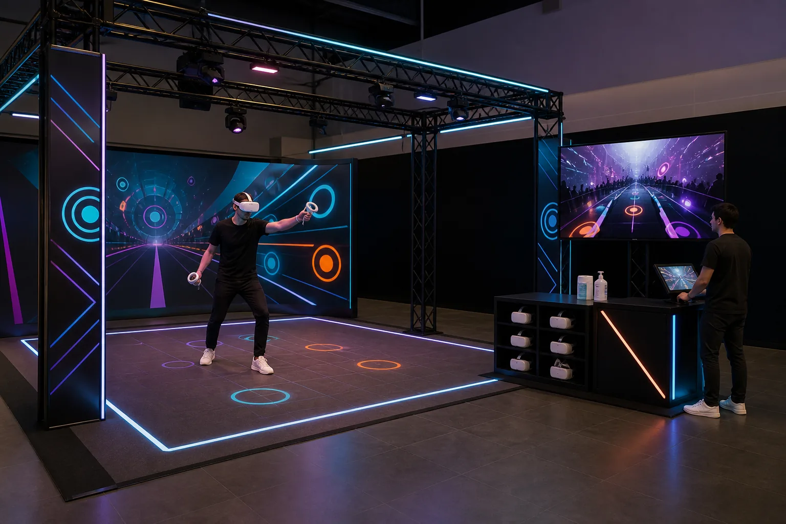 VR Rhythm Arena interaktif deneyim görseli